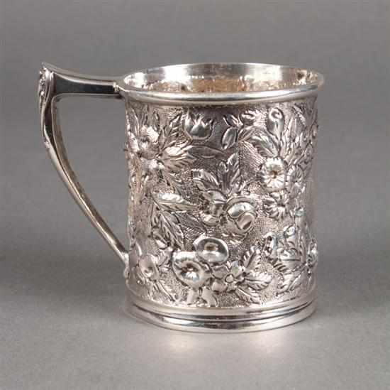 Appraisal: American Rococo Revival repousse sterling silver cann Baltimore fourth quarter