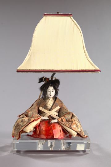 Appraisal: Good Japanese Meiji Elaborately Costumed Miniature Figure of a Seated