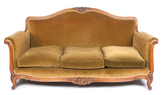 Appraisal: Sale Lot A Victorian Style Walnut Sofa having a foliate