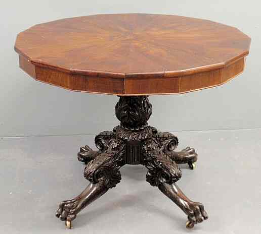 Appraisal: Classical mahogany center hall table mid th c with a