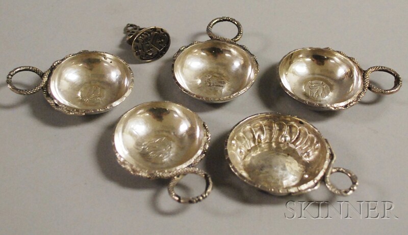 Appraisal: Six Miniature French Silver Wine Tasters a set of four