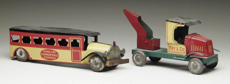 Appraisal: LOT OF TWO TIN VEHICLES MADE BY THE UPTON MACHINE