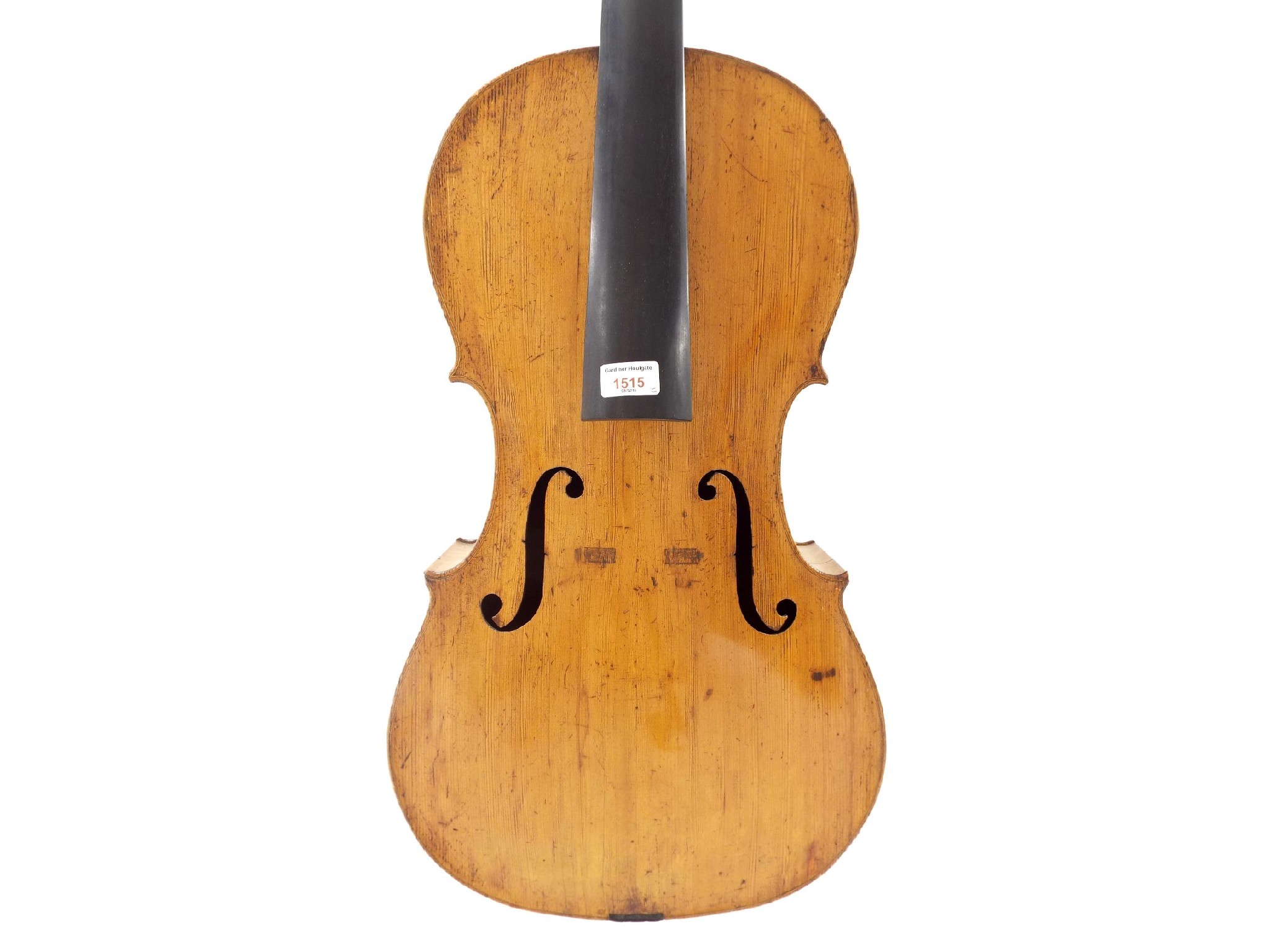 Appraisal: th century English three-quarter size violoncello the two piece back