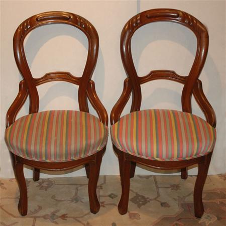 Appraisal: Pair of Victorian Balloon Back Side Chairs Estimate -