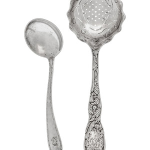 Appraisal: A Tiffany Co Silver Chrysanthemum Straining Ladle New York NY