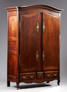 Appraisal: Unusual French Louis XV Style Carved Oak Armoire th c