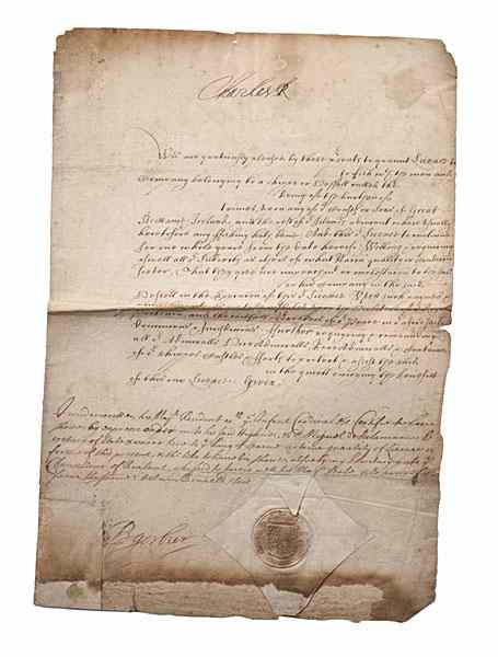 Appraisal: Charles I King of England DS Blank manuscript document signed