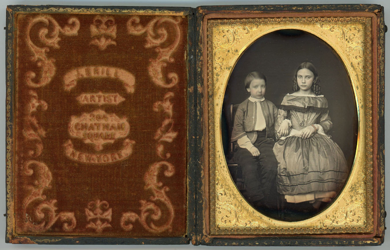 Appraisal: CHILDREN BY J BRILL NEW YORK DAGUERREOTYPE Quarter plate From