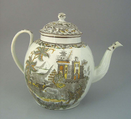 Appraisal: Rare salopian punch pot ca with chinoiserie decoration h