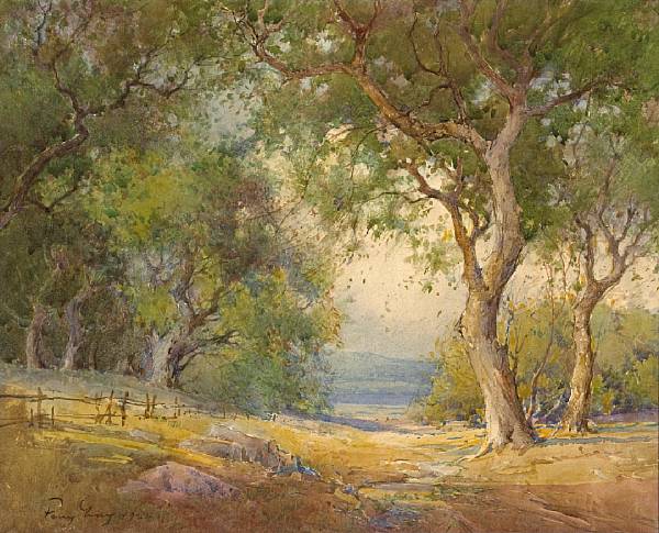 Appraisal: Percy Gray - California Oak Grove signed and dated 'Percy