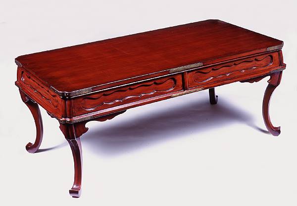 Appraisal: A pair of Chinese style lacquered low tables height in