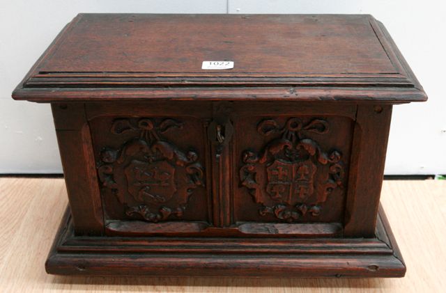 Appraisal: A th century oak box cm wide cm deep cm