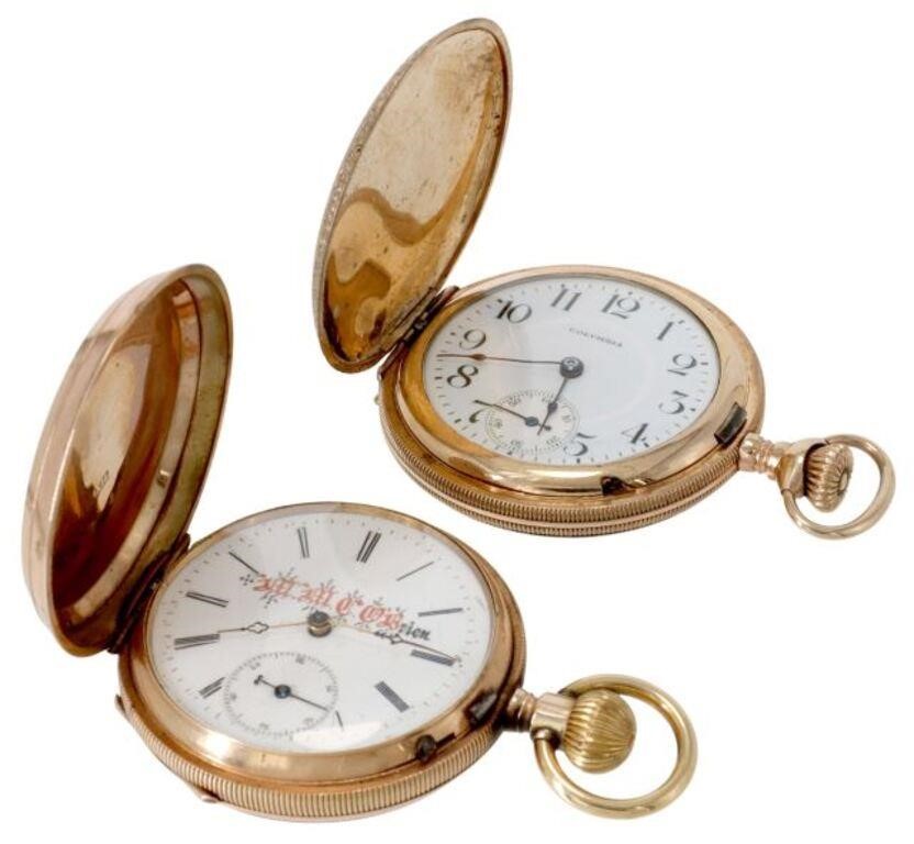 Appraisal: lot of Operating hunter cased pocket watches C F Perrin