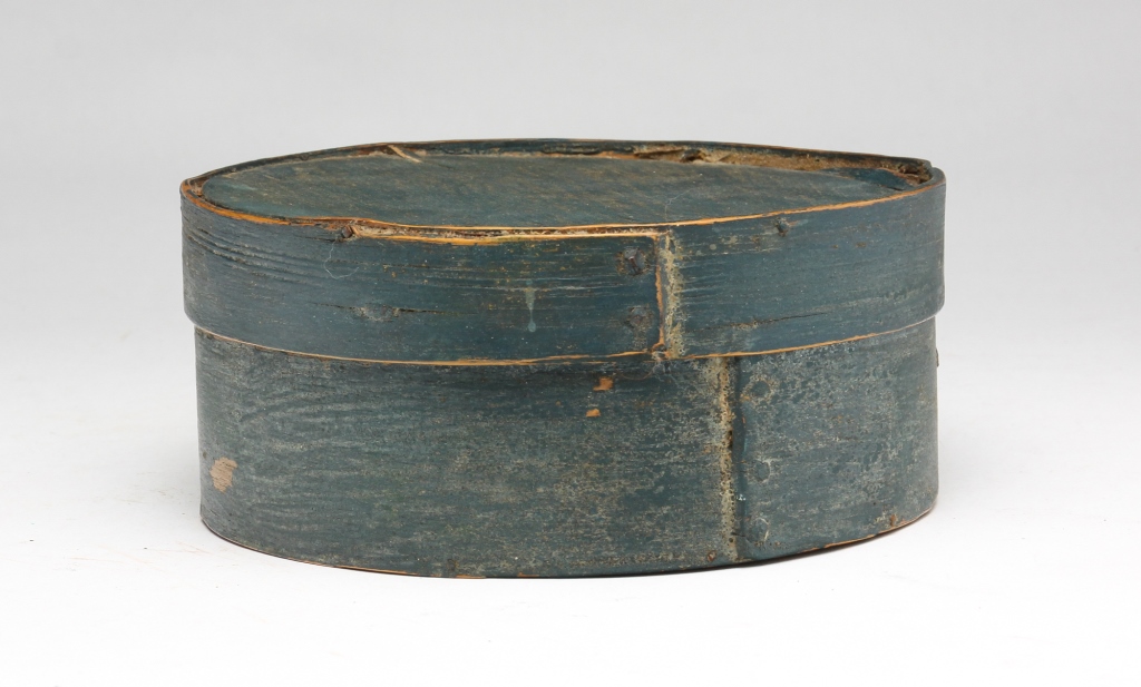 Appraisal: ROUND PAINTED BENTWOOD PANTRY BOX American Second half th century