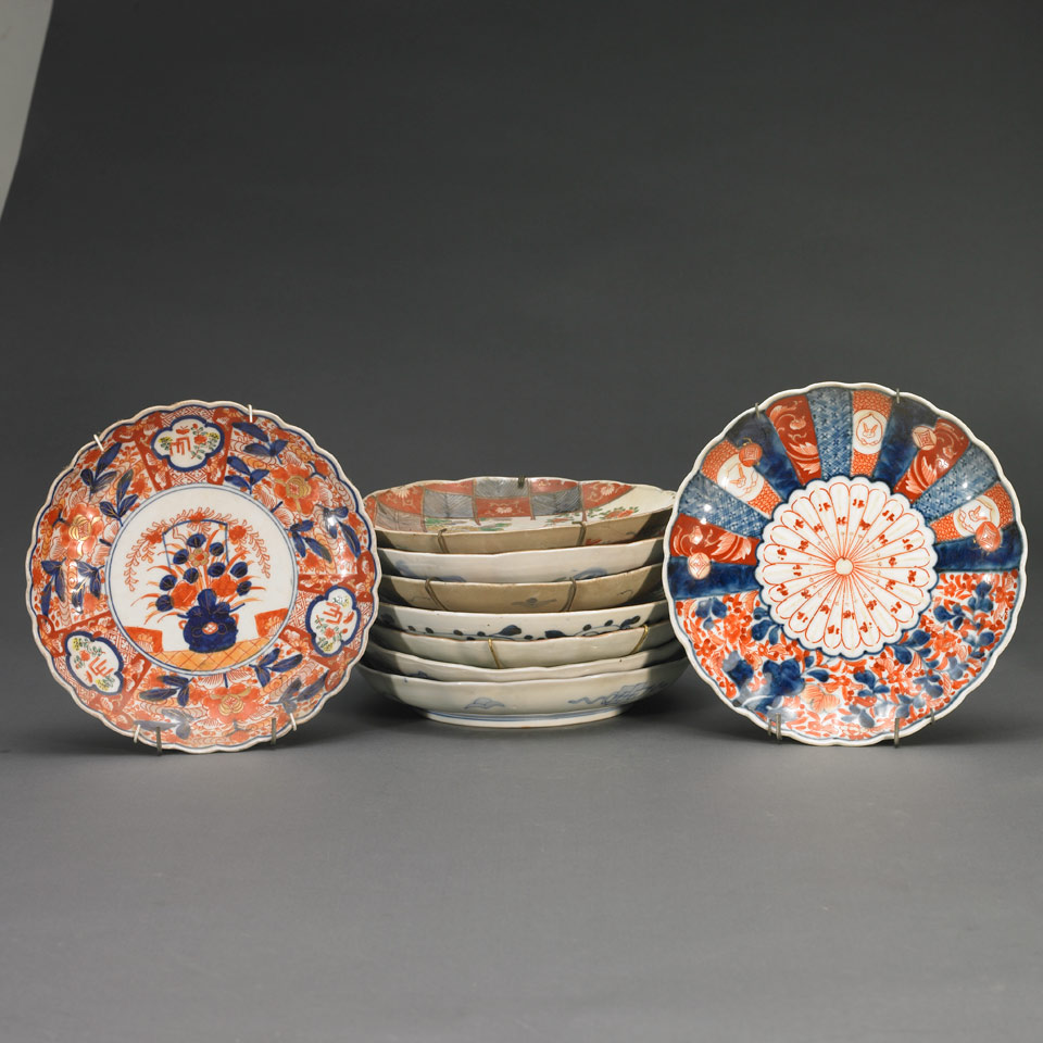 Appraisal: Nine Arita Porcelain Plates Japan th c diameter in cm