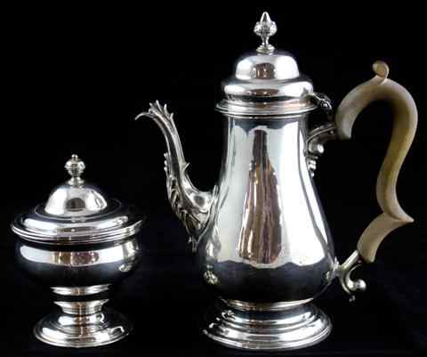 Appraisal: GEORGE III SILVER COFFEE POT London maker's mark for Samuel