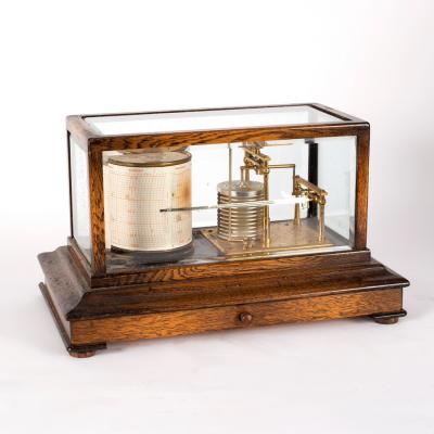 Appraisal: A barograph in an oak case cm wide