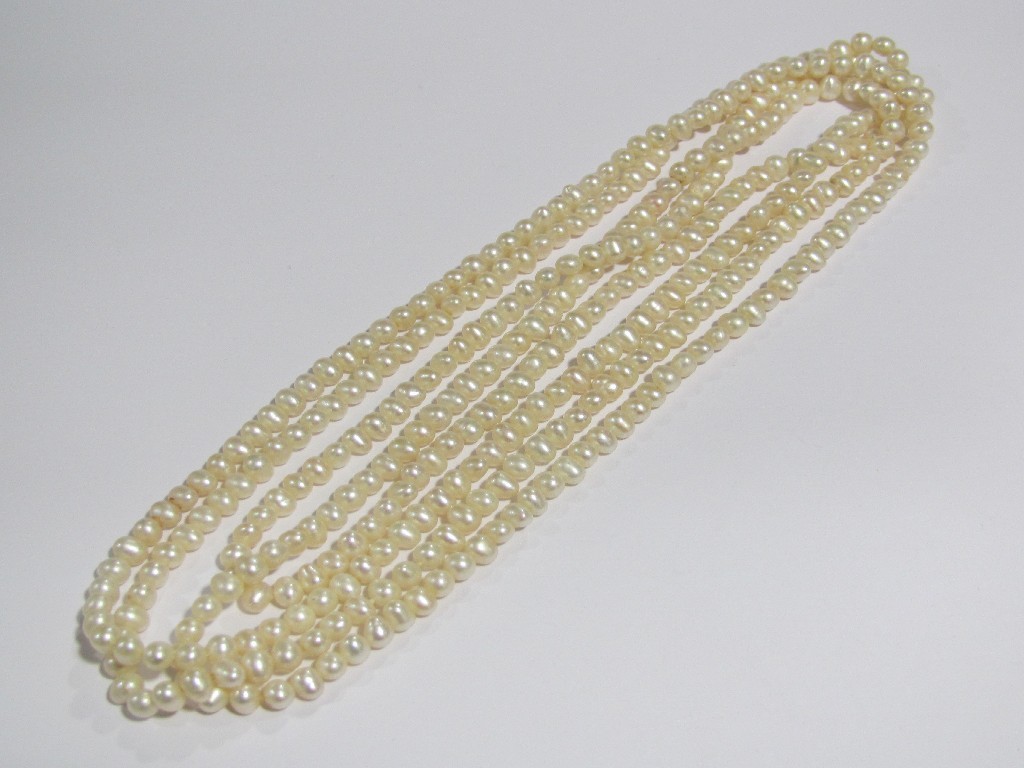 Appraisal: A long string of fresh water pearls approximately inches