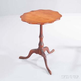 Appraisal: Maple and Cherry Tilt-top Candlestand New England early th century