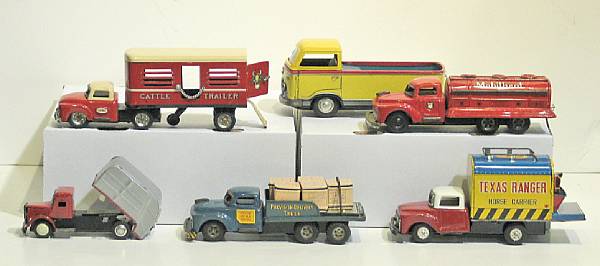 Appraisal: Grouping of Tin Lithographed Work Vehicles Includes a M amp