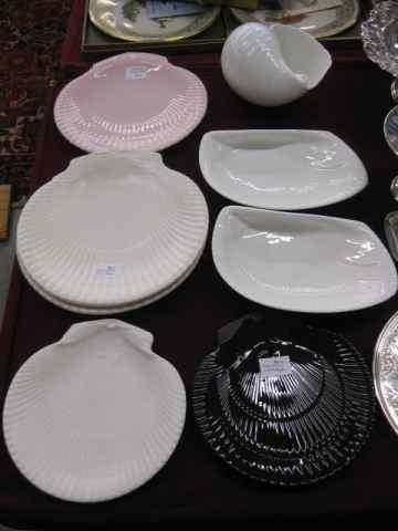 Appraisal: pcs Wedgwood Pottery Figural Shell Dishes includes serving plates vase