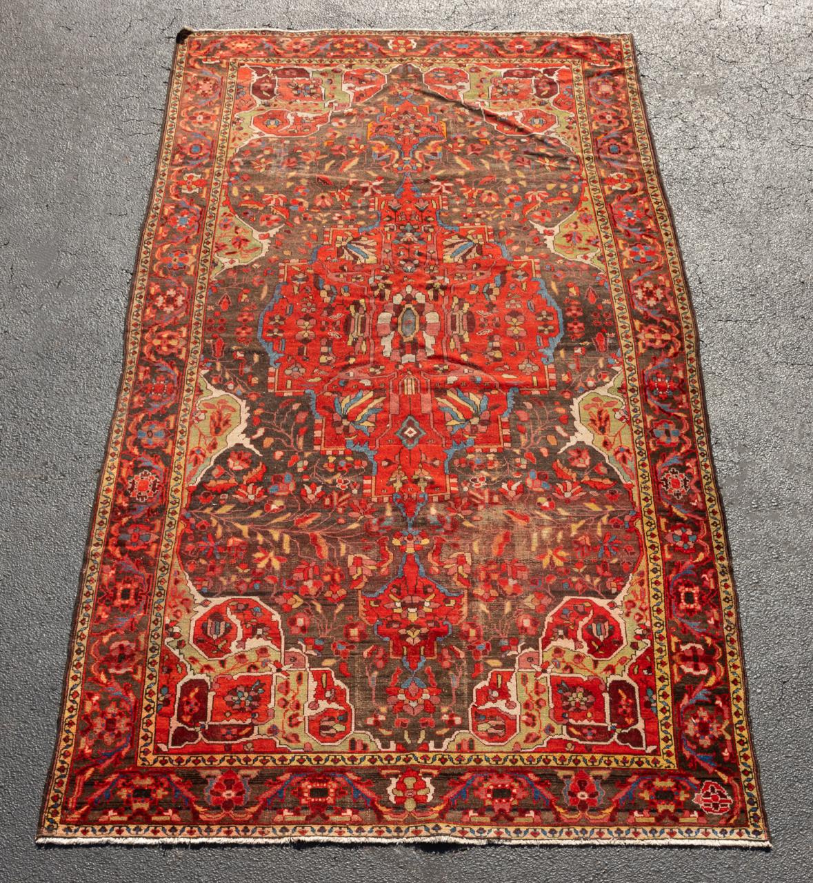 Appraisal: SEMI-ANTIQUE PERSIAN NAHAVAND CARPET X Semi-antique hand knotted Persian Nahavand