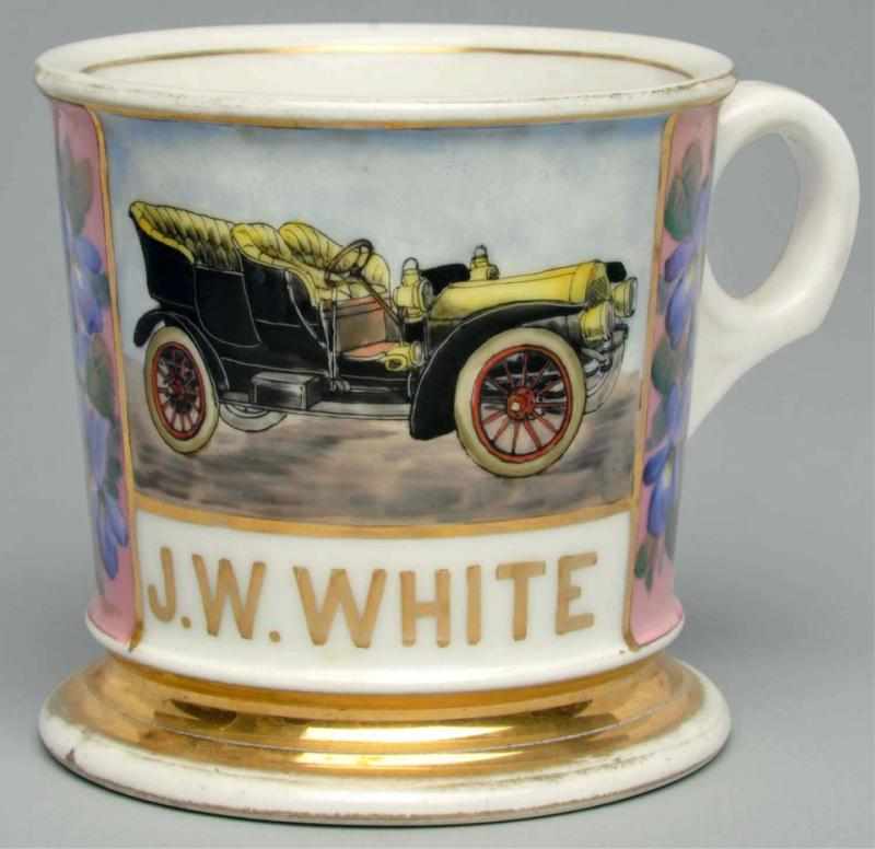 Appraisal: Open Air Automobile Shaving Mug Gilt name J W White