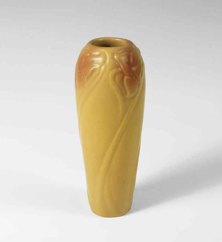 Appraisal: VAN BRIGGLE POTTERY DAFFODIL VASE Mustard color Ca - ''