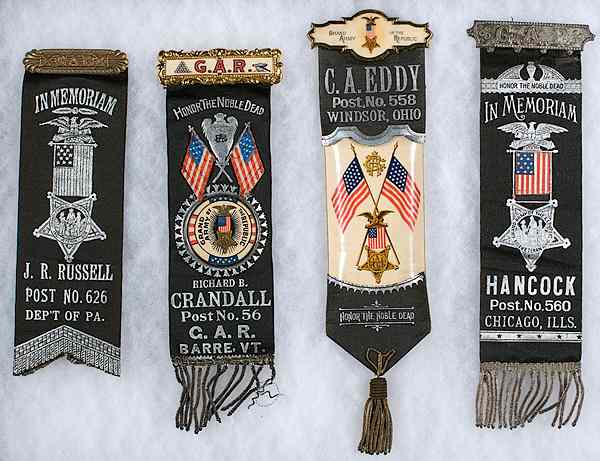 Appraisal: Civil War - Veterans Miscellaneous GAR Reunion Memorial Ribbons and