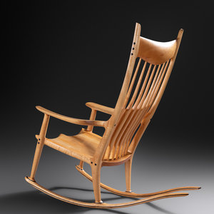 Appraisal: Sam Maloof American - Rocking Chair figured maple ebony signed