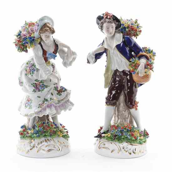 Appraisal: A Pair of Sitzendorf Porcelain Figures comprising a gentleman and