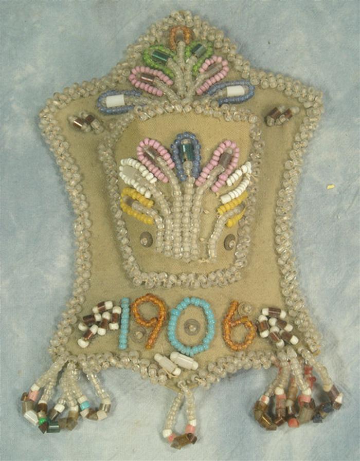 Appraisal: Beaded Iroquois Native American whimsey wall pocket dated h Estimate