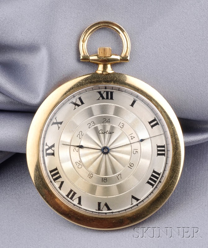 Appraisal: Art Deco kt Gold Open Face Pocket Watch Cartier the