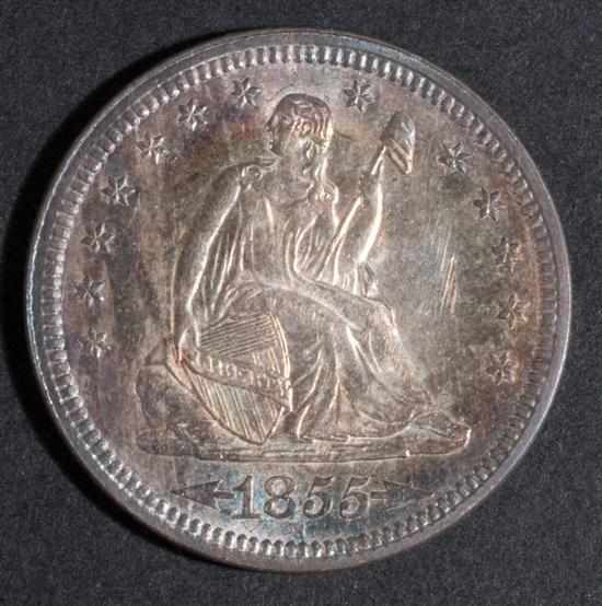 Appraisal: United States seated Liberty type silver quarter dollar MS- obverse