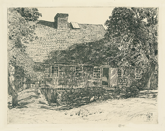 Appraisal: CHILDE HASSAM The Old Mulford House Easthampton Etching x mm