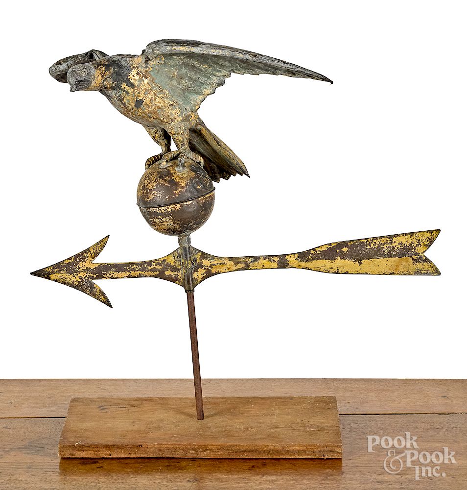 Appraisal: Copper eagle weathervane Exclusive on Bidsquare Copper eagle weathervane th