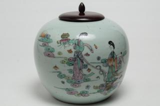 Appraisal: Chinese Famille Rose Export Porcelain Ginger Jar Chinese porcelain ginger