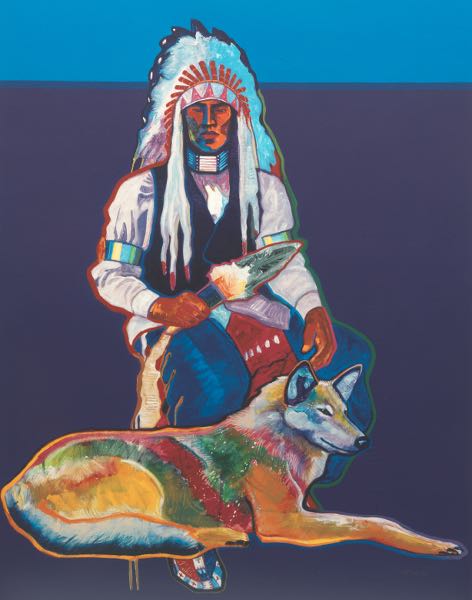 Appraisal: John Nieto Native American - x image Peace Loyalty Screenprint