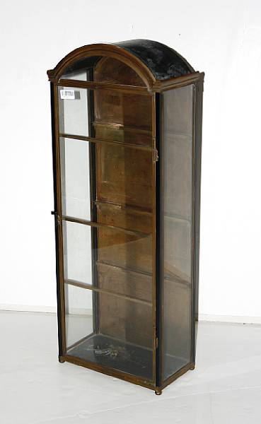 Appraisal: A Victorian parcel ebonized brass hanging vitrine cabinet late th