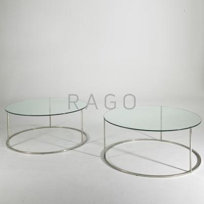 Appraisal: MILO BAUGHMAN DESIGN INSTITUTE AMERICA Pair of low tables USA