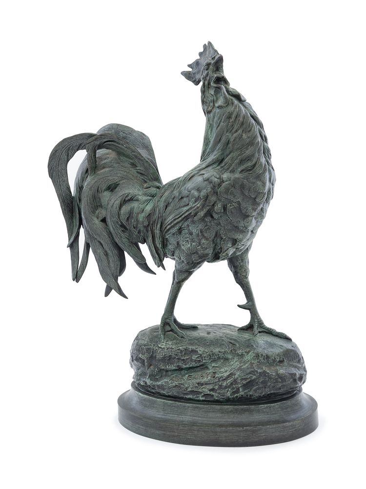 Appraisal: Alfred Barye French - Alfred Barye French - Coq bronze