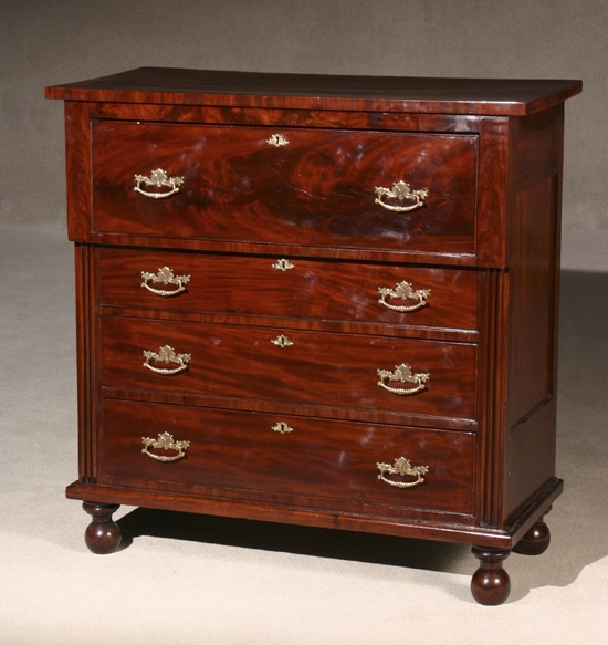 Appraisal: Federal Mahogany Gentleman's Bureau Probably Baltimore Circa Top with minor