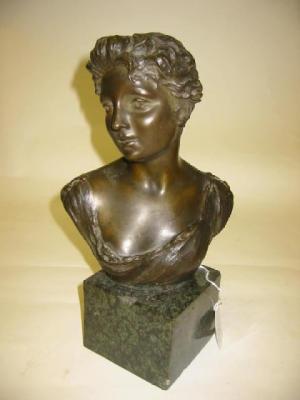 Appraisal: ENJO ROSSA Naples th century A bronze bust of a