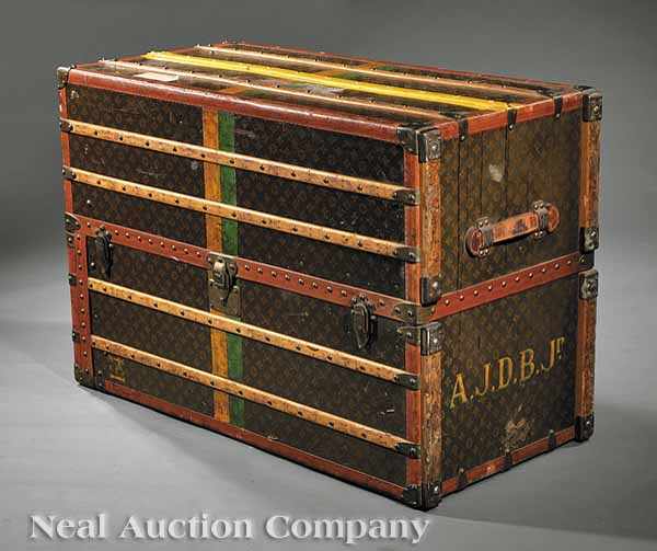 Appraisal: A Vintage Louis Vuitton Steamer Trunk early th c the