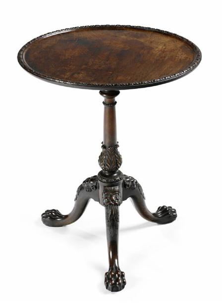 Appraisal: A Victorian carved mahogany tripod table In the George II