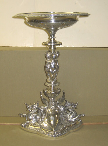 Appraisal: JOHN SAMUEL HUNT LONDON English Victorian sterling silver centerpiece-compote the