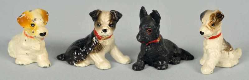 Appraisal: Complete Set of Cast Iron Dog Place Card Holders Hubley