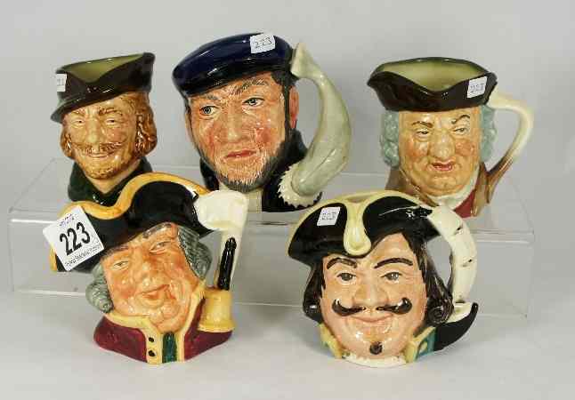 Appraisal: Royal Doulton Small Character Jugs Robin Hood D Sam Johnson