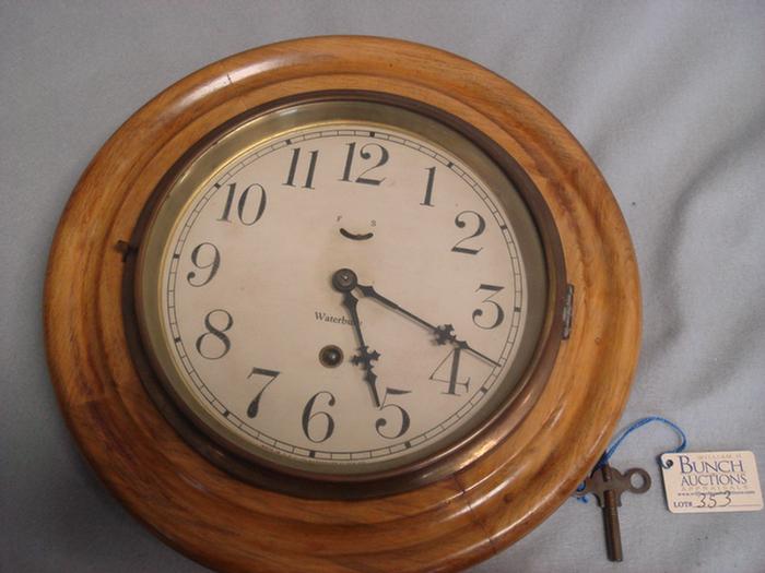 Appraisal: Waterbury Yukon gallery clock day time only paper dial maple