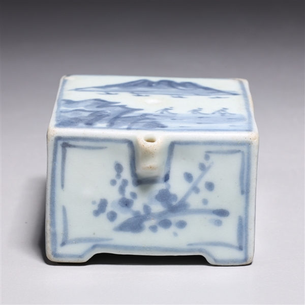 Appraisal: Korean blue and white porcelain square form water dropper with